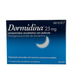 Dormidina 25mg 14 comprimidos| Farmacia Tuset