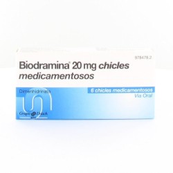 Biodramina 20mg 6 chicles | Farmacia Tuset