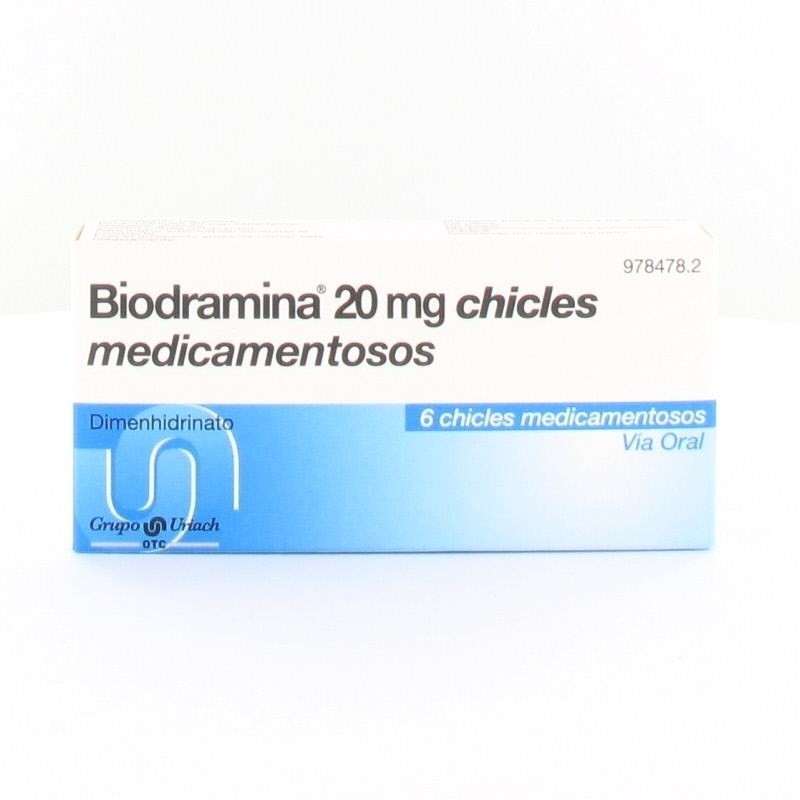 Biodramina 20mg 6 chicles | Farmacia Tuset