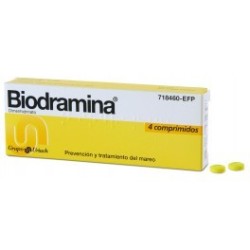 Biodramina 50mg 4 comprimidos | Farmacia Tuset