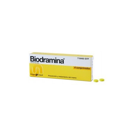 Biodramina 50mg 4 comprimidos | Farmacia Tuset