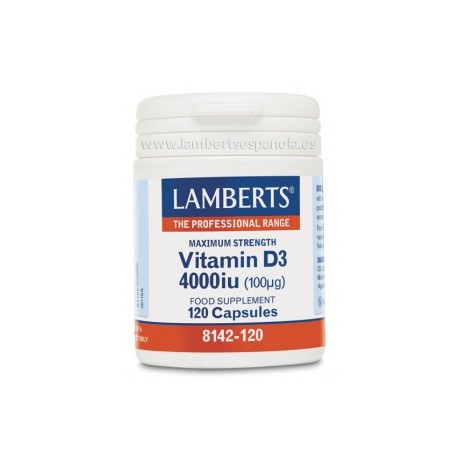 Lamberts  Vitamina D3 4000UI 120 cápsulas | Farmacia Tuset