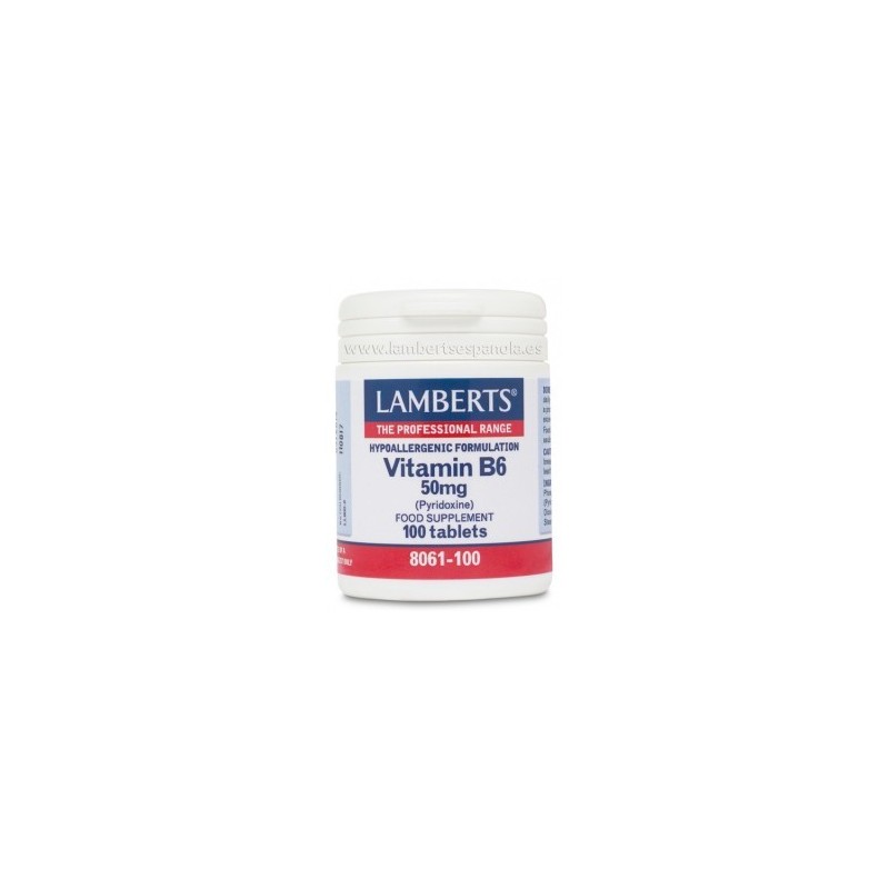 Lamberts Vitamina B6 50 mg 100tabletas| Farmacia Tuset