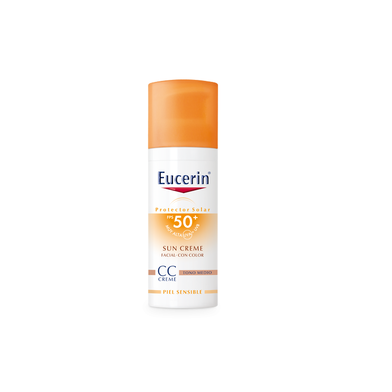 EUCERIN SUN 50+ CREMA ROSTRO CC TONO MEDIO 50 ML