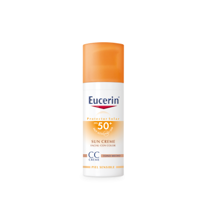 EUCERIN SUN 50+ CREMA ROSTRO CC TONO MEDIO 50 ML