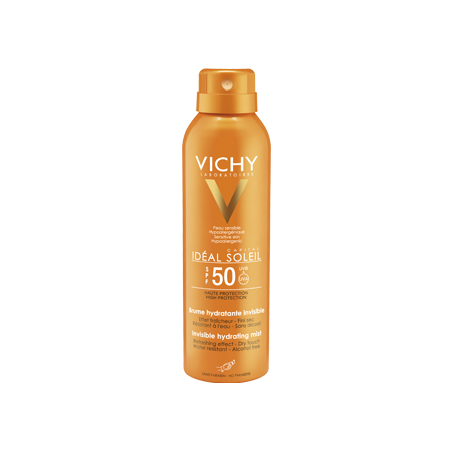 spray para refrescar el rostro con filtro solar.