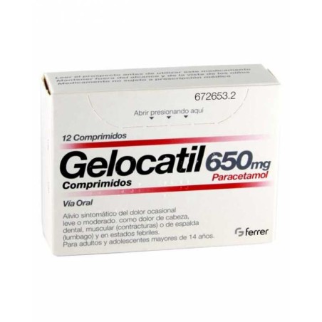 Gelocatil 650 mg 12 comprimidos | Farmacia Tuset