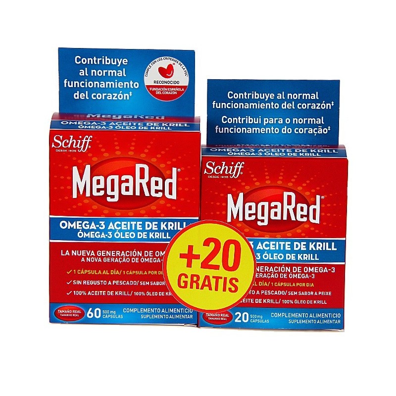 MegaRed Omega-3 Aceite de Krill (60 cápsulas + 20 gratis) | Farmacia Tuset