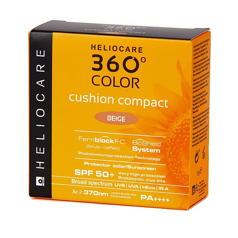 Heliocare 360º Color Cushion Compact Beige FPS 50 (15 gr) | Farmacia Tuset