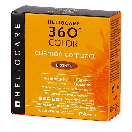 Heliocare 360º Color Cushion Compact Bronze FPS 50 (15 gr) | Farmacia Tuset