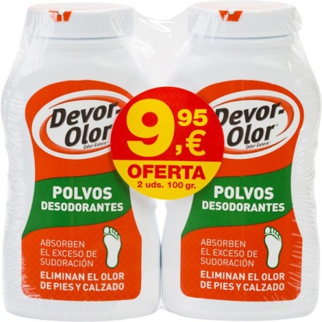 Devor-Olor Polvos Desodorantes Pack Duplo (2 x 100 gr) | Farmacia Tuset