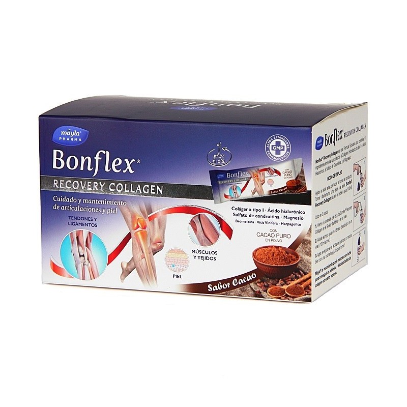 Máyla Pharma Bonflex Recovery Collagen Sabor Cacao (30 sticks) | Farmacia Tuset