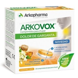 Arkopharma Arkovox Dolor de Garganta Miel Limón ( 20 comp) | Farmacia Tuset