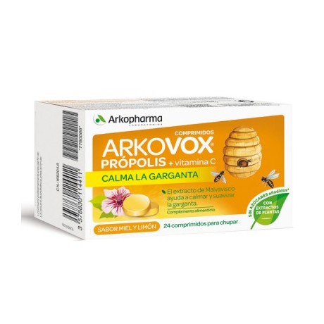 Arkopharma Arkovox Própolis + Vitamina C Sabor Miel+ Limón (24 comp) | Farmacia Tuset