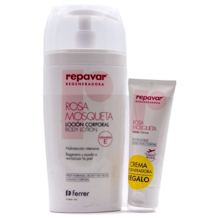 Repavar Regeneradora Rosa Mosqueta Loción Corporal (500 ml) + Crema Regeneradora 50ml  DE REGALO | Farmacia Tuset