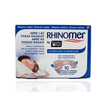 Rhinomer Breathe Right 10 Tiras Nasales Clásicas Gdes | Farmacia Tuset