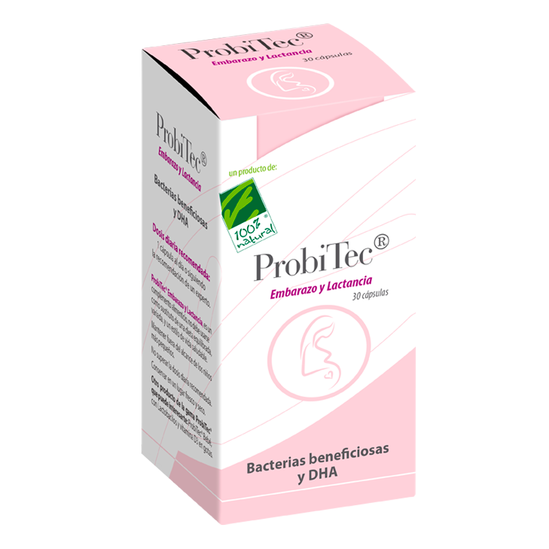 ProbiTec Embarazo y Lactancia - Cien por Cien Natural (30 caps) | Farmacia Tuset