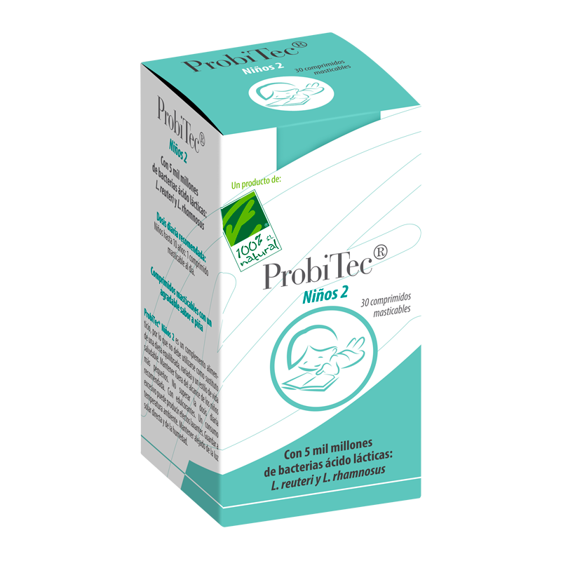 ProbiTec Niños 2 - Cien por Cien Natural (30 comprimidos masticables) | Farmacia Tuset