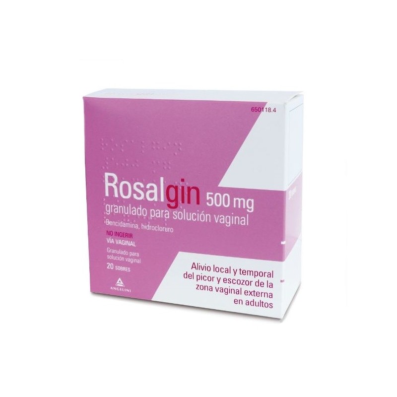 Rosalgin 500mg Granulado Solución Vaginal (20 sobres) | Farmacia Tuset