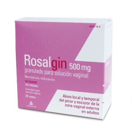 Rosalgin 500mg Granulado Solución Vaginal (20 sobres) | Farmacia Tuset