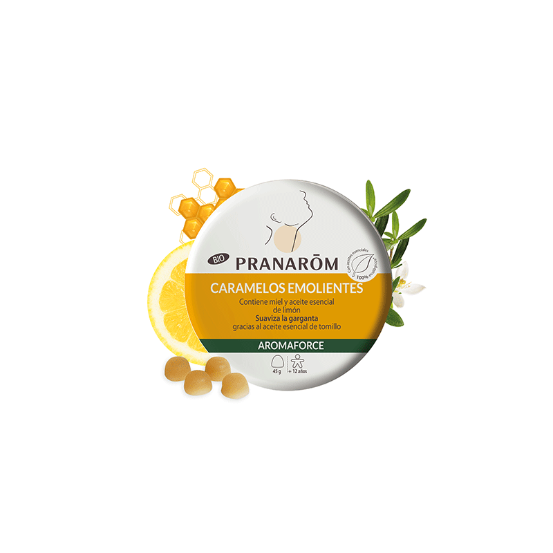 Pranarom Aromaforce Caramelos Emolientes Miel y Limón BIO (45 gr) | Farmacia Tuset