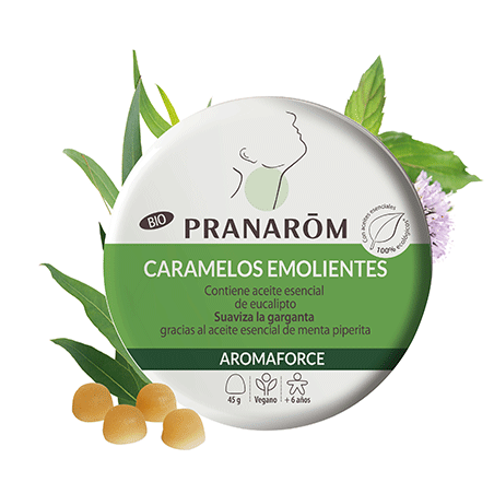 Pranarom Aromaforce Caramelos Emolientes Menta y Eucalipto BIO (45 gr) | Farmacia Tuset