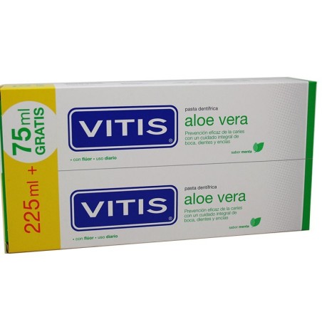 Vitis Aloe Vera Pasta Dental Duplo Sabor Menta (2 x 150 ml) | Farmacia Tuset