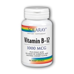 SOLARAY VITAMINA B12 + ÁCIDO FÓLICO 1000 MCG (90 COMPRIMIDOS)