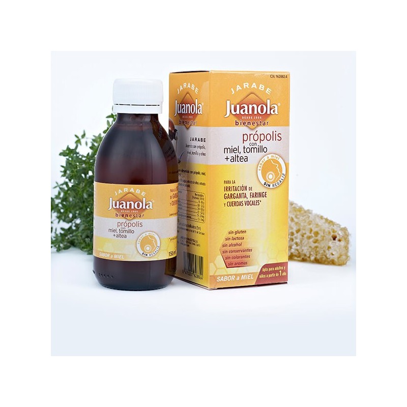 JARABE JUANOLA PROPOLIS MIEL TOMILLO +ALTEA | Farmacia Tuset
