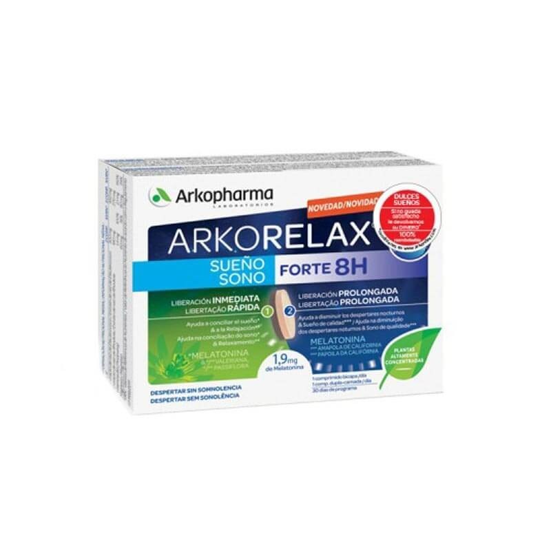 Arkopharma Arkorelax Sueño Forte 8H (30 comp) | Farmacia Tuset