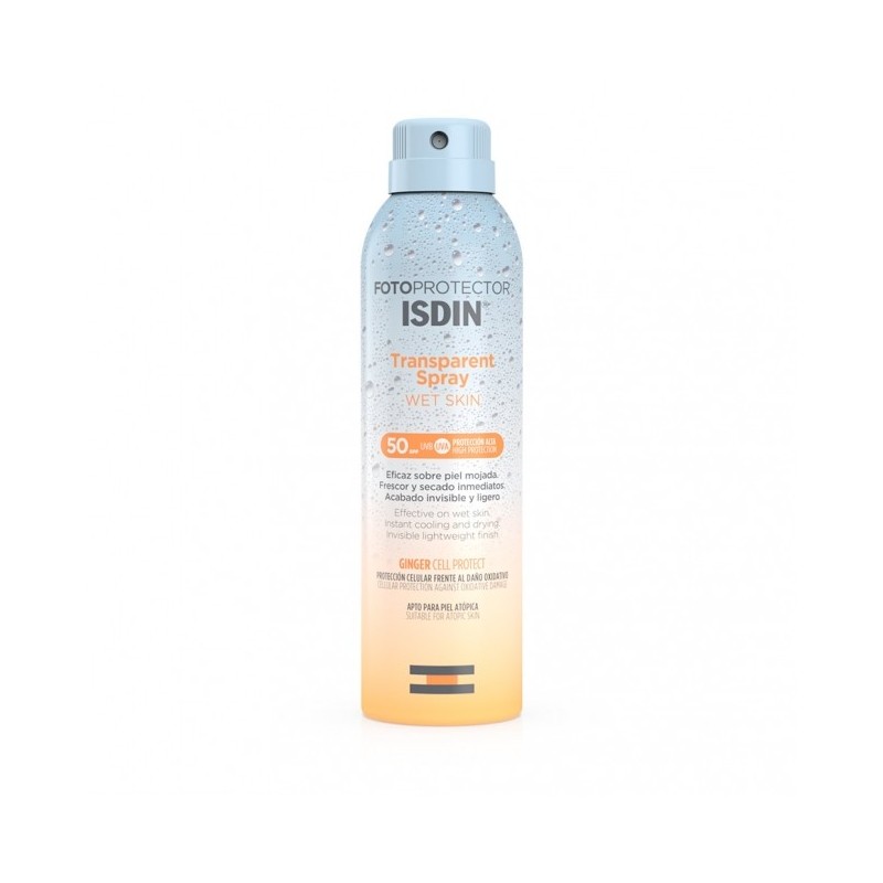 Isdin Fotoprotector SPF 50 Transparent Spray WET Skin | Farmacia Tuset