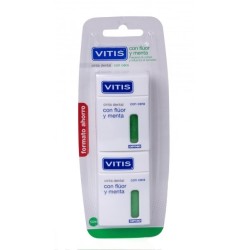 Vitis Cinta Dental con Flúor y Menta Duplo (50m + 50m) | Farmacia Tuset