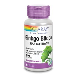 Solaray Ginkgo Biloba 60mg (60 cápsulas) | Farmacia Tuset