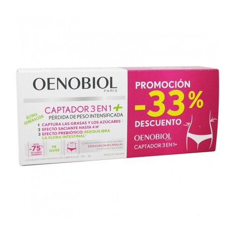 Oenobiol Captador 3 en 1 Plus Duplo (2 x 60 cápsulas) | Farmacia Tuset