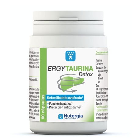 Nutergia Ergytaurina Detox (60 cápsulas) | Farmacia Tuset