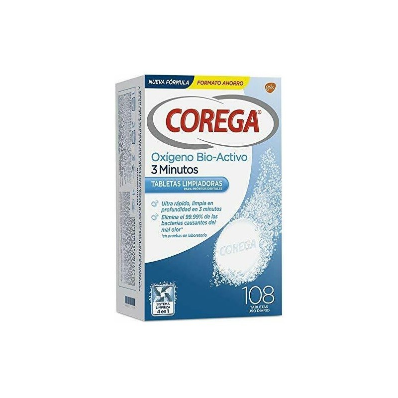 Corega Oxígeno Bio-Activo (108 tabletas) | Farmacia Tuset