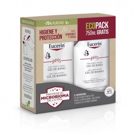 Eucerin pH5 Gel de Baño (1000ml + 750ml Ecopack) | Farmacia Tuset