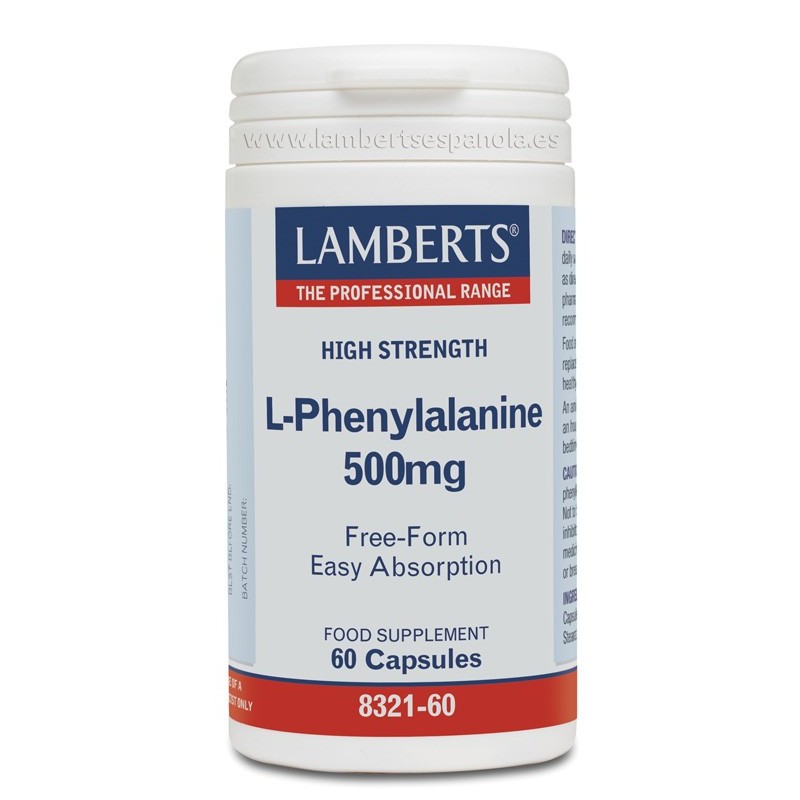 Lamberts L-Fenilalanina 500mg 60 cápsulas| Farmacia Tuset