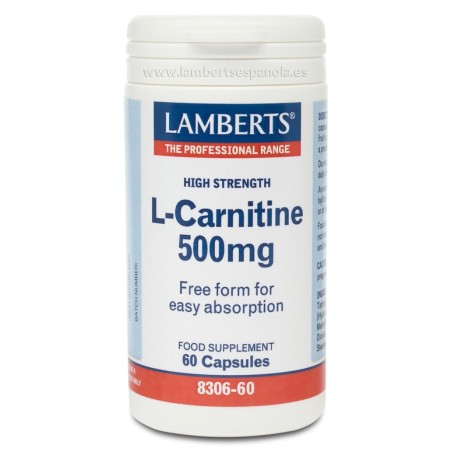 Lamberts L- Carnitina 500mg 60 cápsulas| Farmacia Tuset