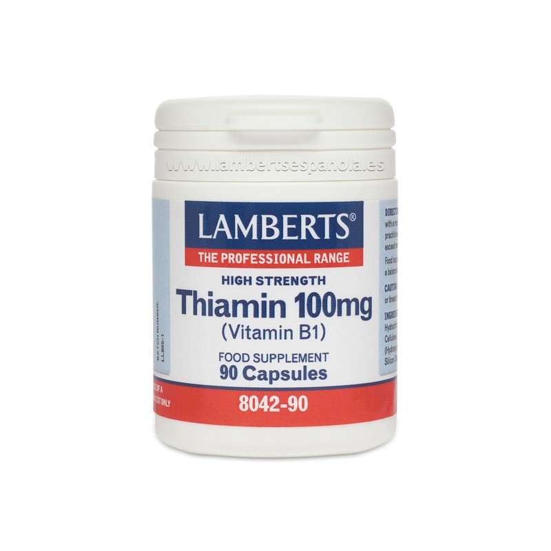 Lamberts Tiamina (Vitamina B1) 100mg 90 cápsulas.|Farmacia Tuset