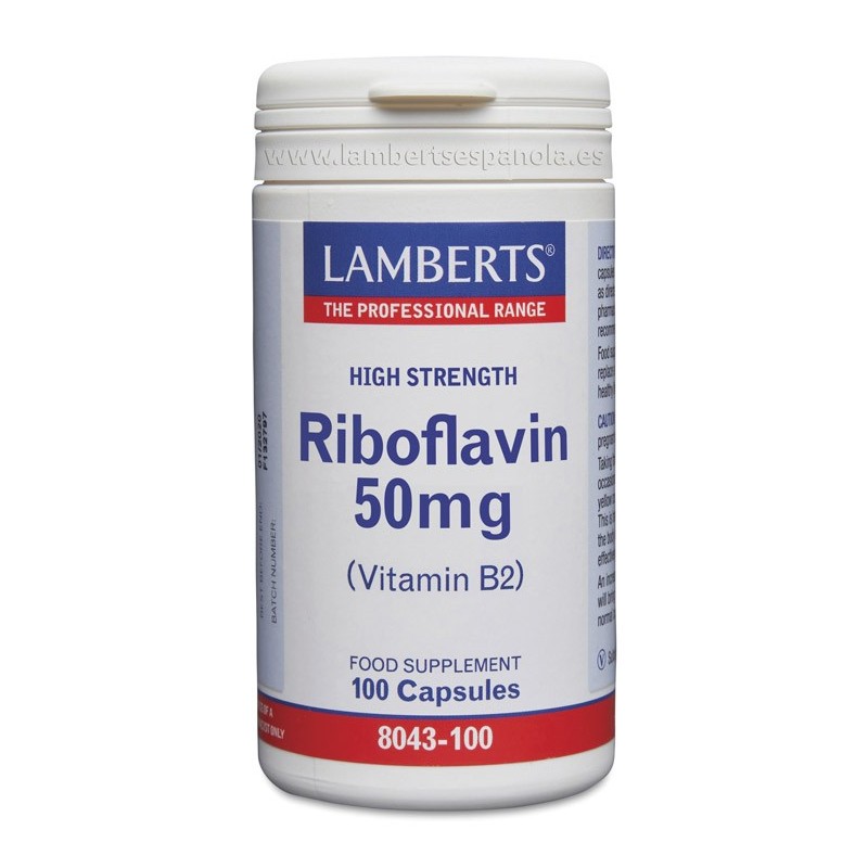 Lamberts Riboflavina (Vitamina B2) 50mg 100cap.|Farmacia Tuset