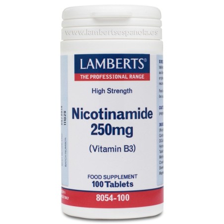 Lamberts Nicotinamida (Vitamina B3) 250mg 60 tabletas| Farmacia Tuset