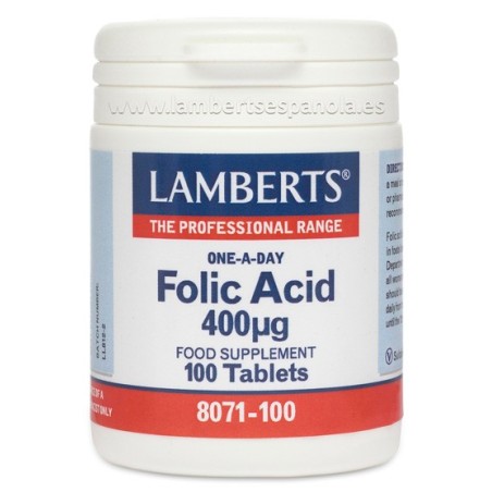 Lamberts Acido Folico 400mcg 100 tabletas | Farmacia Tuset