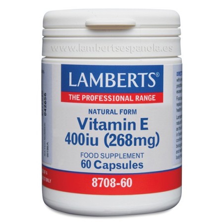 Lamberts Vitamina E natural 400UI 60 cápsulas| Farmacia Tuset