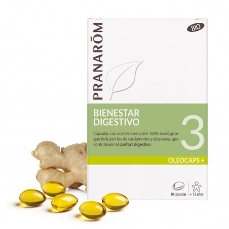 Pranarom Oleocaps 3 Bienestar Digestivo BIO (30 caps) | Farmacia Tuset