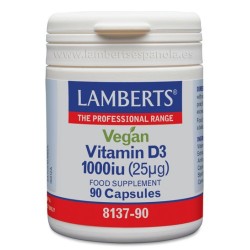 Lamberts Vitamina D3 Vegana 1000UI (25mcg) 90 cápsulas |Farmacia Tuset