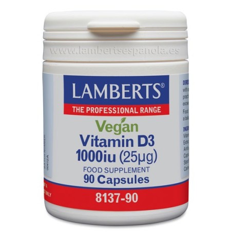 Lamberts Vitamina D3 Vegana 1000UI (25mcg) 90 cápsulas |Farmacia Tuset