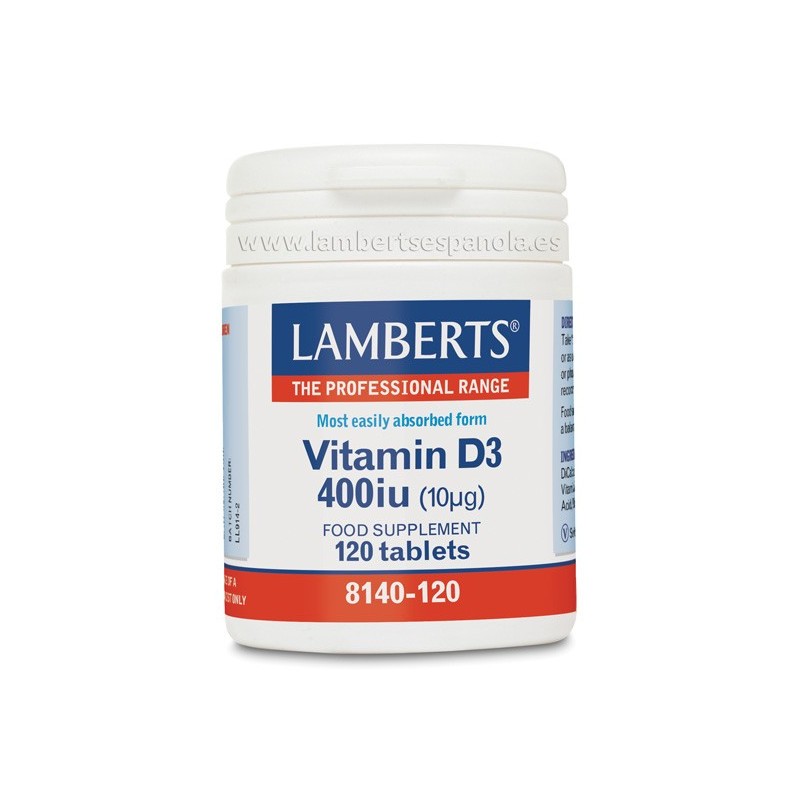 Lamberts Vitamina D3 400UI(10 mcg) 120 tabletas | Farmacia Tuset