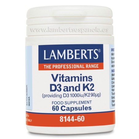 Lamberts Vitamina D3 y Vitamina K2 60 cápsulas | Farmacia Tuset