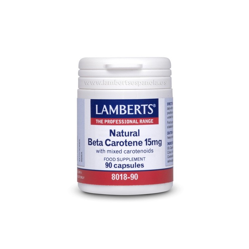 Lamberts Beta Caroteno Natural 15mg (90 cápsulas) | Farmacia Tuset